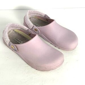 Coach Lola Clog Water Resistant Rubber Terrycloth Lined Shoes Purple Womens 10